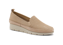 Slip-on comfortTech in nabuck punzonato Panna